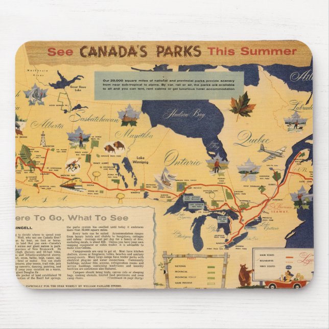 Map of Canada - Canada's Parks Mouse Pad (Front)
