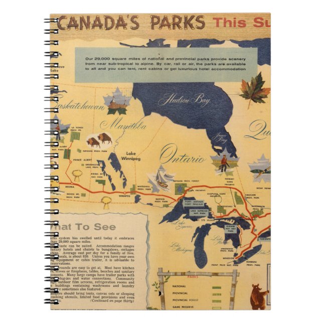 Map of Canada - Canada's Parks Notebook (Front)
