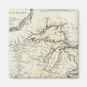 Map of Canada featuring Native American Villages Magnet