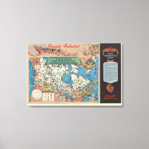 Map of Canada - Natural and Industrial Resources Canvas Print