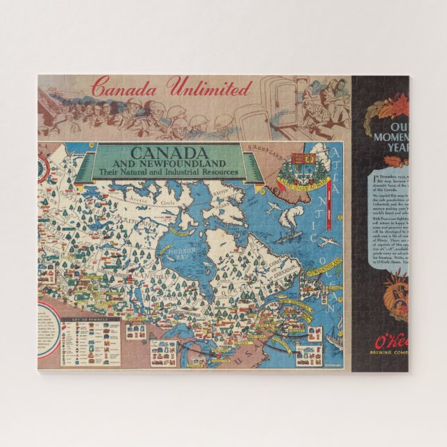Map of Canada - Natural and Industrial Resources Jigsaw Puzzle (Horizontal)