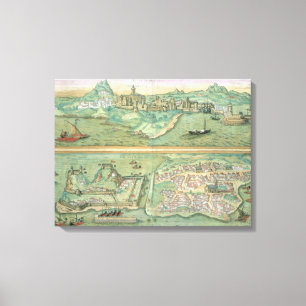 Map of Candia and Corfu, from 'Civitates Orbis Ter Canvas Print