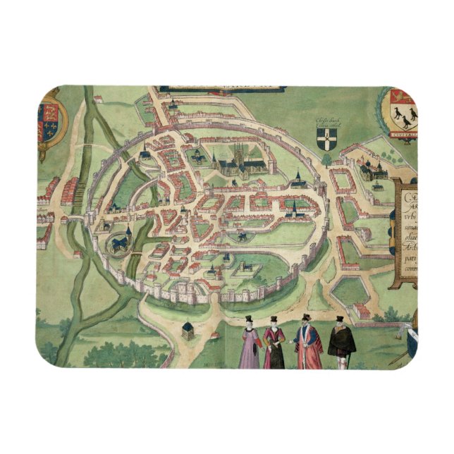 Map of Canterbury, from 'Civitates Orbis Terrarum' Magnet (Horizontal)