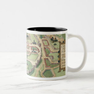 Map of Canterbury, from 'Civitates Orbis Terrarum' Two-Tone Coffee Mug
