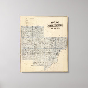 Map of Carver County, Minnesota Canvas Print