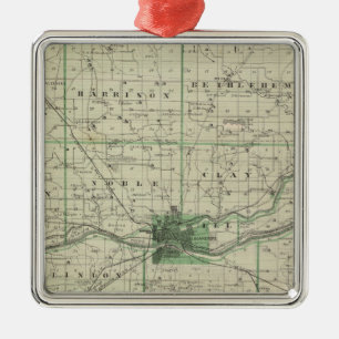 Map of Cass County Metal Tree Decoration