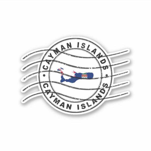 Map of Cayman Islands, Postal Passport Stamp (Front)