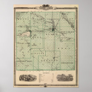 Map of Cerro Gordo County, State of Iowa Poster