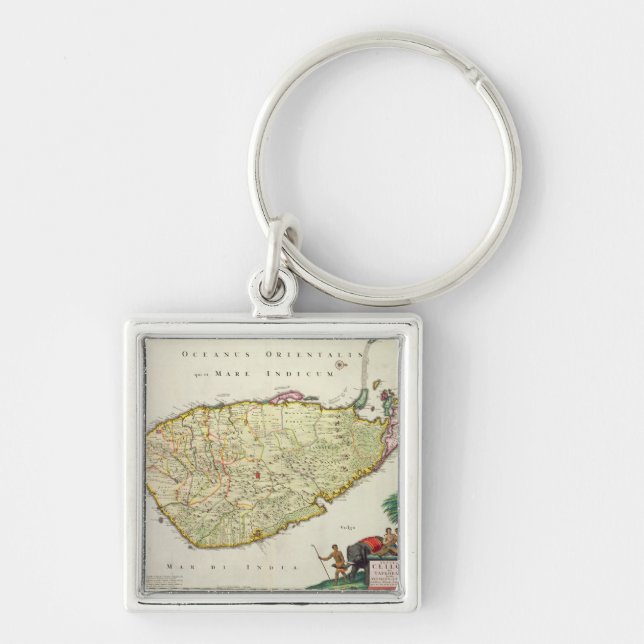 Map of Ceylon according to Nicolas Visscher Key Ring (Front)