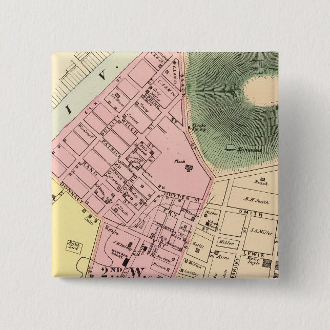 Map of Charleston, West Virginia 15 Cm Square Badge (Front)