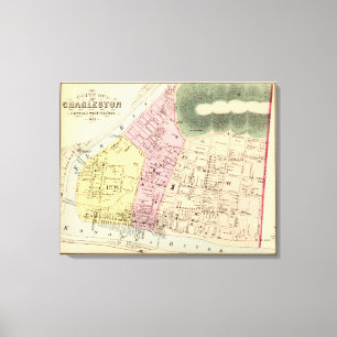 Map of Charleston, West Virginia Canvas Print
