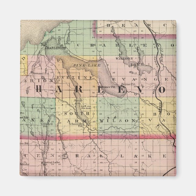 Map of Charlevoix and Antrim counties, Michigan Magnet (Front)