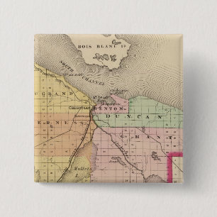 Map of Cheboygan County, Michigan 15 Cm Square Badge