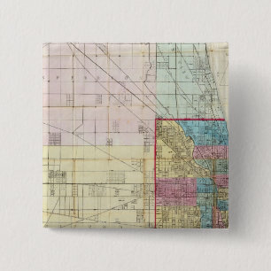 Map of Chicago 15 Cm Square Badge