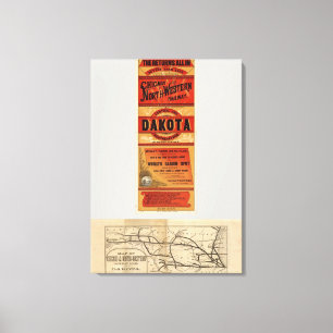 Map Of Chicago and Northwestern Railway Lines Canvas Print