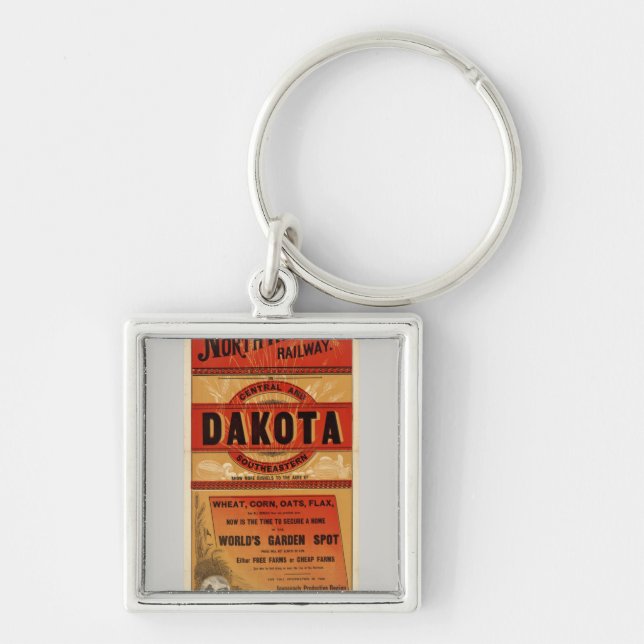 Map Of Chicago and Northwestern Railway Lines Key Ring (Front)