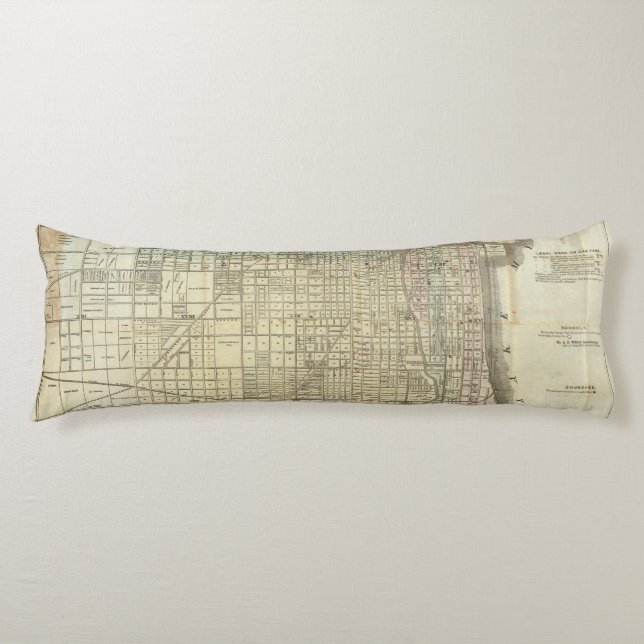 Map Of Chicago Body Cushion (Front)