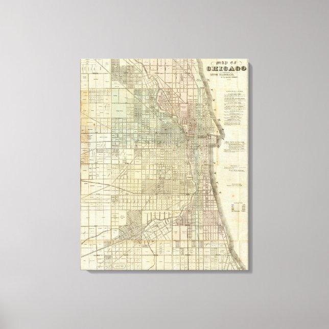 Map Of Chicago Canvas Print (Front)
