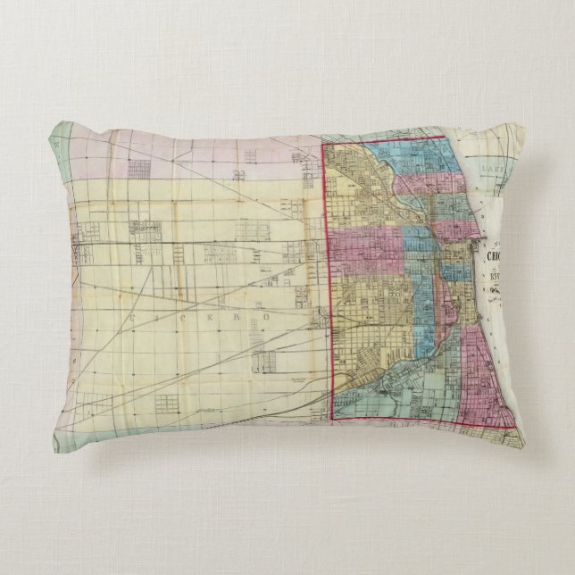 Map of Chicago Decorative Cushion (Front)