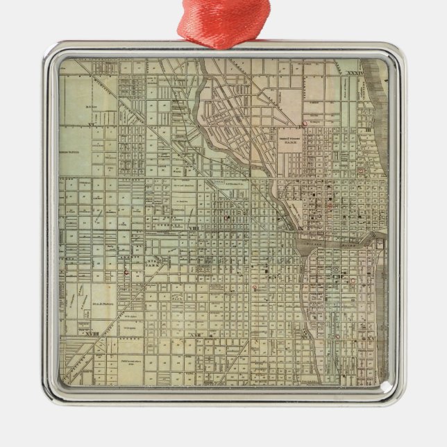 Map Of Chicago Metal Tree Decoration (Front)