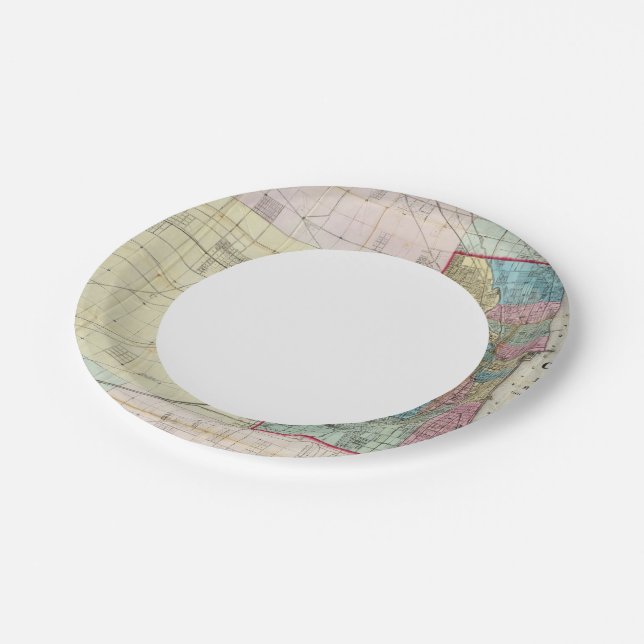 Map of Chicago Paper Plate (Angled)