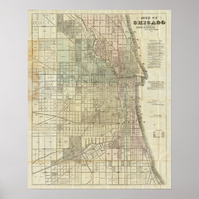 Map Of Chicago Poster (Front)