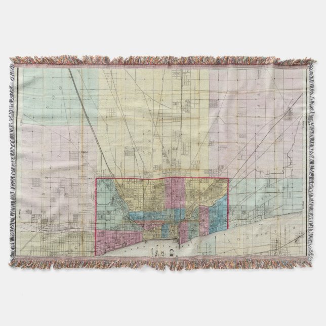 Map of Chicago Throw Blanket (Front)