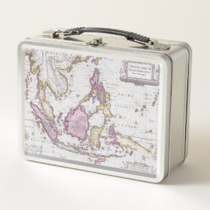 Map of China & Indonesia   1710 Metal Lunch Box