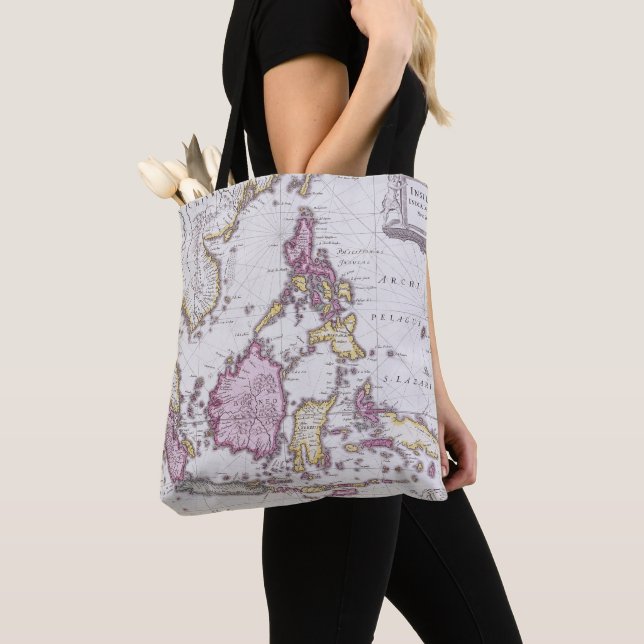 Map of China & Indonesia | 1710 Tote Bag (Close Up)