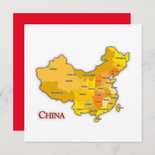 Map of china patriotic  card