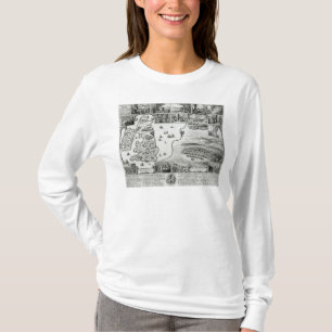 Map of Civil War England and a view of Prague T-Shirt
