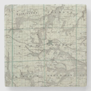 Map of Clarke County, State of Iowa Stone Coaster