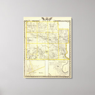 Map of Clay County, Flora and Louisville Canvas Print