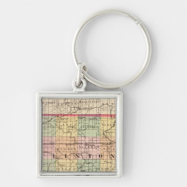 Map of Clinton County, Michigan Key Ring (Front)