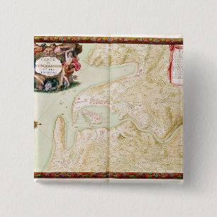 Map of Concarneau 15 Cm Square Badge