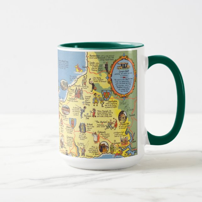Map of Cornwall, England Mug (Right)