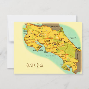 Map of Costa Rica Postcard