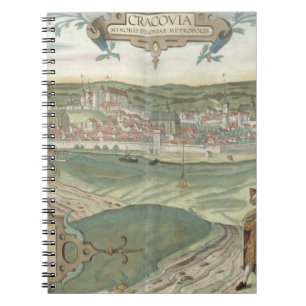 Map of Cracow, from 'Civitates Orbis Terrarum' by Spiral Notebook