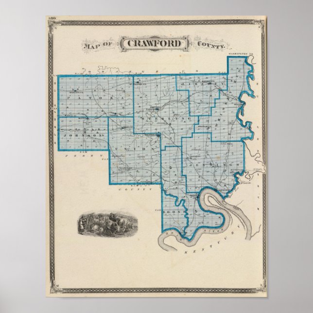 Map of Crawford County Poster (Front)
