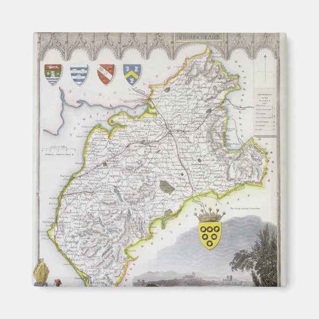 Map of Cumberland, from 'Moule's English Magnet (Front)