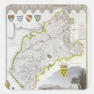 Map of Cumberland, from 'Moule's English Square Sticker