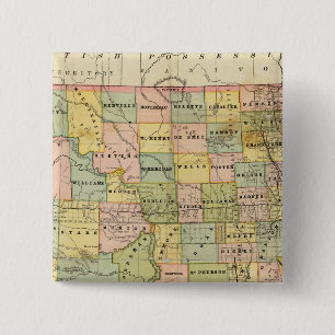 Map of Dakota 15 Cm Square Badge