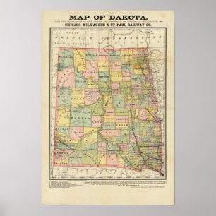 Map of Dakota Poster