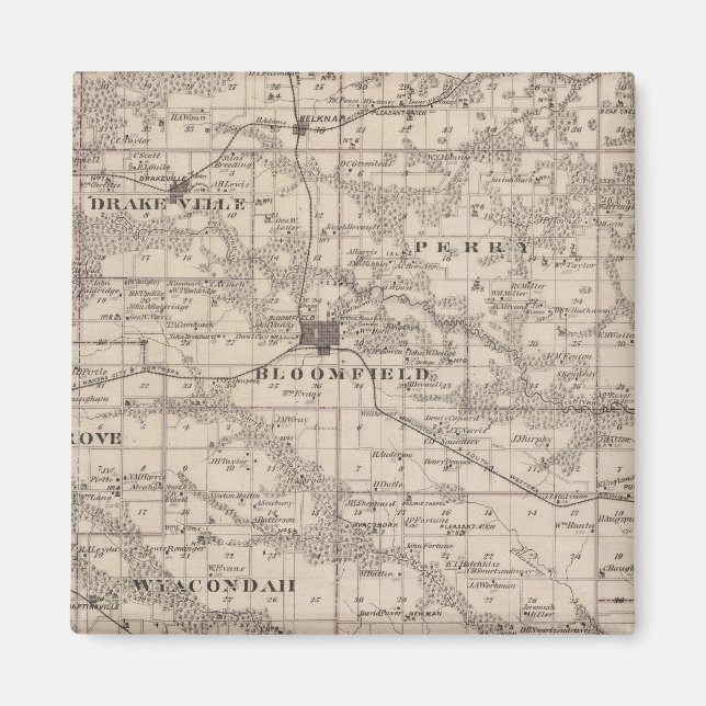 Map of Davis County, State of Iowa Magnet (Front)