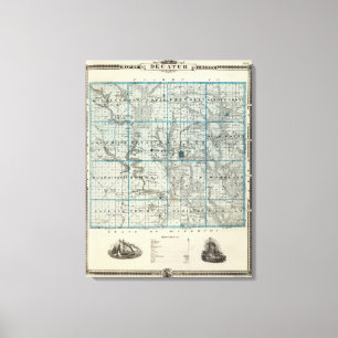 Map of Decatur County, State of Iowa Canvas Print