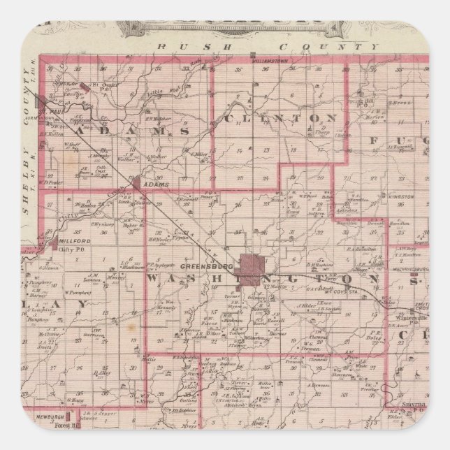 Map of Decatur County with St Omer Square Sticker (Front)