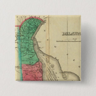 Map Of Delaware 15 Cm Square Badge