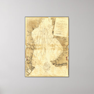 Map of Delaware Bay, Delaware (1779) Canvas Print
