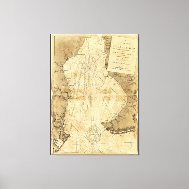 Map of Delaware Bay, Delaware (1779) Canvas Print (Front)