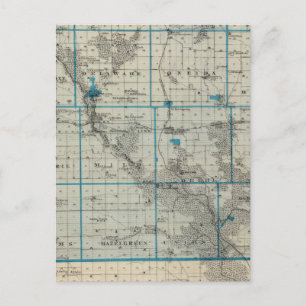 Map of Delaware County, State of Iowa Postcard